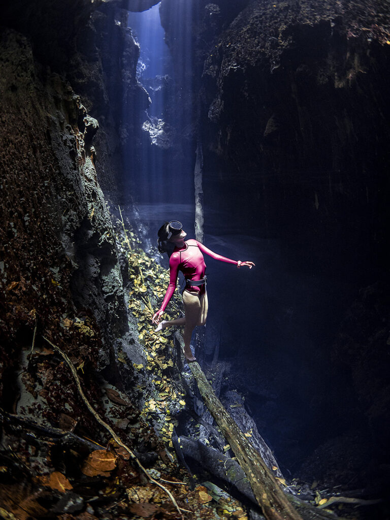 Freediver in Haji Mangku Cave